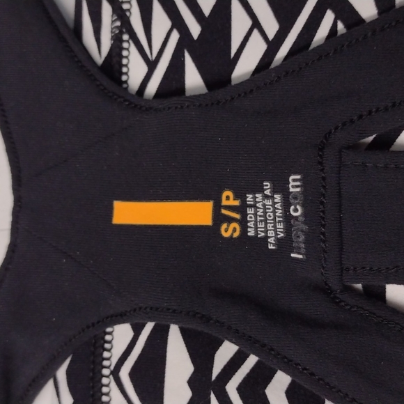 Lucy Active wear Athletic Tank Small Black White - Picture 8 of 10